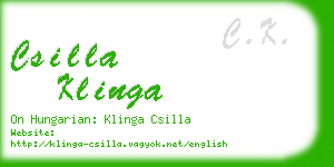 csilla klinga business card